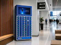 Casier de recharge pour smartphone à 40 portes avec écran publicitaire, station de recharge mobile sécurisée en libre-service pour centres commerciaux et aéroports