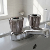 Poignée de robinet moderne en résine acrylique transparente avec indicateur de couleur eau chaude/froide, levier de remplacement écologique pour salle de bain