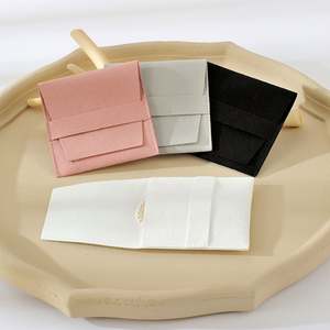 Bolsa de Joyería Portátil de Microfibra con Patrón Geométrico, Bolsa para Tarjetas de Regalo, Organizador de Aretes y Collares, Ecológica, con Impresión de Logotipo - Product Image 1