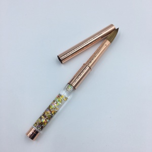Custom Rose Gold 100% Pure Kolinsky Hair Acrylic <b>Nail</b> Art Brush Glitter Crystal Handle for <b>Nail</b> <b>Extension</b> - Product Image 2