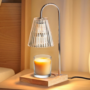Lampe de table moderne et minimaliste avec base en bois et abat-jour en verre, lumière LED blanc chaud, à brancher, taille moyenne, pour l'éclairage d'entrepôt - Product Image 5