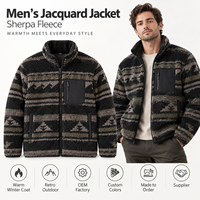 Veste d'hiver en polaire pour homme, color block, sherpa, fermeture éclair intégrale, manteau décontracté d'extérieur, OEM ODM, marque privée, fournisseur d'usine en gros