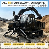 Chargeuse-pelleteuse robuste de 8 tonnes avec bras d'excavatrice et benne basculante