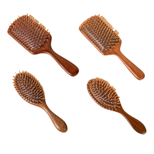 Cepillo para el Cabello de Madera de Sándalo Natural Ecológico, Peine de Masaje Capilar Suave Real para Salones, Peine de Masaje Meridiano con Cojín de Aire - Product Image 3