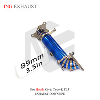 ING Honda Échappement en titane Tuyau d'échappement Downpipe Tuyau droit pour Honda Civic Type-R Fl5 avec tuyaux d'échappement de voiture de haute qualité