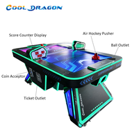 Table de hockey sur air LED avec tableau de scores numérique, fonctionnant à pièces, portable, pour jeux d'arcade familiaux en intérieur