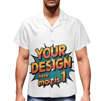 Chemise d'été pour homme grande taille, imprimé polynésien Aloha Luau tropical, impression par sublimation sur mesure, col en V, simple boutonnage