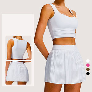 Nouveau soutien-gorge de sport yoga à larges bretelles, séchage rapide, jupe-short deux-en-un avec poches, ensemble de sport et de tennis pour femme - Product Image 6