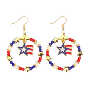 Pendientes del Día de la Independencia Americana, 7 de julio, con la bandera estadounidense en rojo, blanco y azul, para el Día de los Caídos y el Día de los Veteranos - Product Image 5