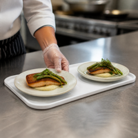 Witte Melamine Serveerschotels, Voedselveilige Robuuste Melamine Schalen voor Restaurant, Huis, Hotel, Bruiloft, Feest, Eten serveren