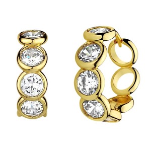 Orecchini a Cerchio Geometrici Classici per Donne, Eleganti Orecchini in Rame per Fidanzamento, Gioielli di Moda Quotidiana - Product Image 5