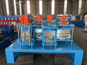 Rollo de acero intermitente, máquina formadora de rollo de borde de techo de Metal anterior, diseño Popular de EE. UU., ángulo en V, <span class=keywords><strong>precio</strong></span> de la máquina de borde de goteo de techo - Product Image 2