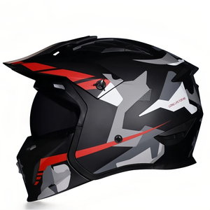 Casco da Moto Integrale Street Fighter Omologato <span class=keywords><strong>ECE</strong></span> Modulare da Motocross con Sistema Antibloccaggio ABS Chiusura a Sgancio Rapido - Product Image 1
