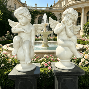 <span class=keywords><strong>Statue</strong></span> de chérubin <span class=keywords><strong>en</strong></span> marbre grandeur nature <span class=keywords><strong>pour</strong></span> <span class=keywords><strong>jardin</strong></span> ou intérieur, décoration <span class=keywords><strong>pour</strong></span> la maison ou l'extérieur - Product Image 2