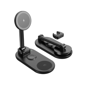 Nouveaux produits tendance 2026 Chargeur sans fil magnétique Magsaferred à charge rapide <span class=keywords><strong>3</strong></span> en 1 pour téléphone, montre, écouteurs avec télécommande - Product Image 1