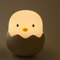Veilleuse LED tactile en silicone en forme de poussin mignon, intensité réglable, lampe de chevet douce en silicone en forme d'œuf pour chambre d'enfant, cadeau pour bébé