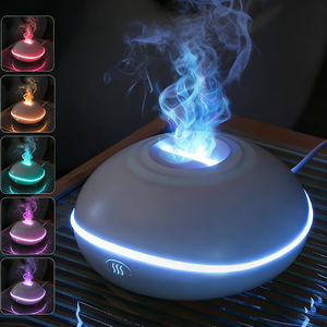 Diffuseur d'aromathérapie LED avec effet de flamme, humidificateur pour la maison ou le bureau, humidificateur de bureau à domicile avec diffuseur d'arômes à effet de flamme - Product Image 4