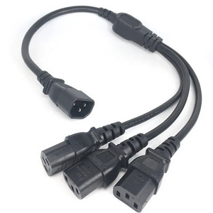 Câble d'alimentation séparateur en Y 1FT IEC <span class=keywords><strong>320</strong></span> C14 mâle vers 3XC13 femelle, adaptateur d'alimentation C14 vers 2 X C13, 250V/10A - Product Image 3