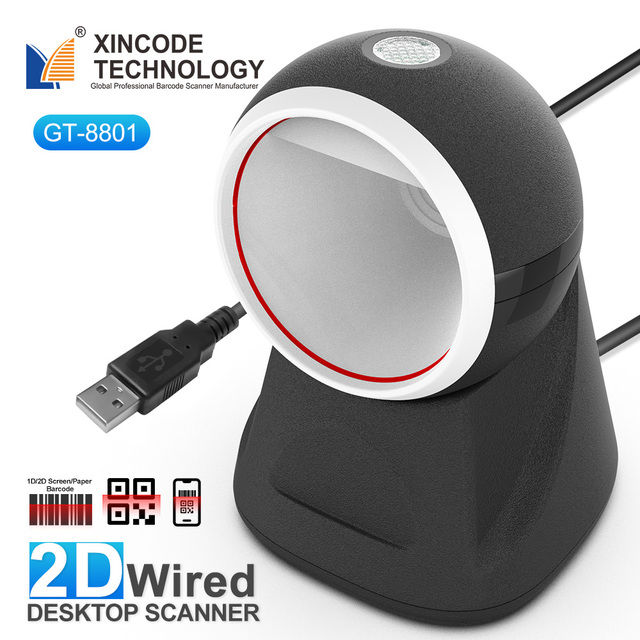 Xincode CMOS Image Sensor Kiosk Auto Sense Scanning Desktop Scanner E-Payment Box Wall Fix Mount 2D Barcode Scanner GT-8801