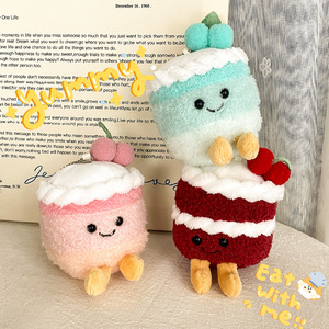 Colgante de Peluche de Pastel de Cereza con Degradado, de Simulación Divertida, Estilo Encantador y Adorable, Regalo de Cumpleaños, Muñeco de Fruta, Accesorio para Bolsos - Product Image 4