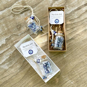 Mavi Bohemian isteyen şişe nazar kolye duvar asılı araba ve ev dekor için benzersiz bohem tarzı iç tasarım - Product Image 2