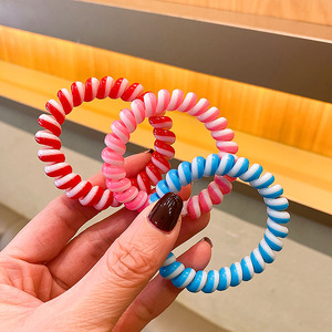 Téléphone bicolore <span class=keywords><strong>spirale</strong></span> résine <span class=keywords><strong>cheveux</strong></span> cravates doux élastique <span class=keywords><strong>cheveux</strong></span> accessoires pas de Trace Bracelet utilisation en gros pour la décoration des <span class=keywords><strong>cheveux</strong></span> - Product Image 6