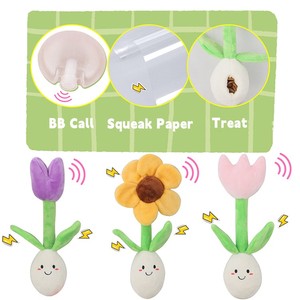 D <span class=keywords><strong>KING</strong></span> Luxury interattivo in camoscio per cani da masticare giocattoli novità Cartoon Pet peluche giocattolo con fiori cigolanti per uso quotidiano - Product Image 5