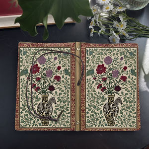 A6 Cuaderno Vintage hecho a mano 160 páginas Regalo ideal para trabajadores con vocación profesional con jarrón estampado de cebra con estampados de flores - Product Image 4