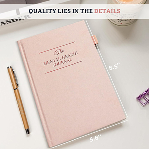 Diario Personalizzato in Lino con Copertina Rigida per <span class=keywords><strong>la</strong></span> Salute Mentale di Donne e Uomini, Quaderno con Suggerimenti Quotidiani per Alleviare l'Ansia - Product Image 5