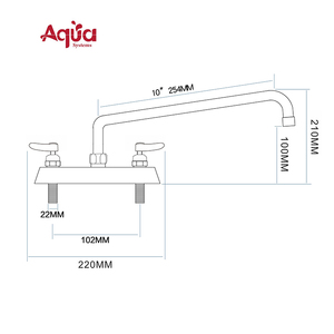 Grifo de cocina comercial de doble manija con caño de arco alto, grifo mezclador de agua fría y caliente de 8 pulgadas para restaurante - Product Image 2