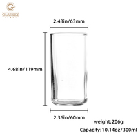Verres à boire carrés pour hôtel, 280 ml, 300 ml, verres à parois épaisses, compatibles lave-vaisselle, verres à eau et à jus de qualité supérieure, boîte cadeau personnalisée