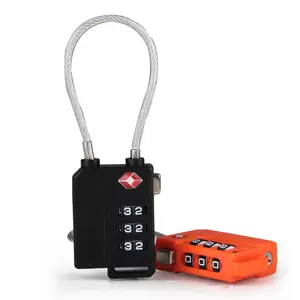 TSA 21100 TSA Cable contraseña digital plata alambre de acero de alta calidad PC material seguridad equipaje personalizado TSA Lock