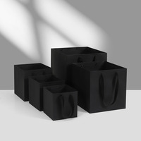 Boîte à gâteau de luxe carrée en papier kraft noir, blanc et rouge LZ Pack, sacs d'emballage pour cadeaux et fleurs avec poignée, logo personnalisé