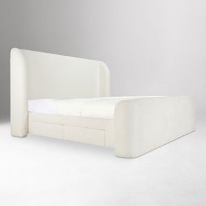 Cama Moderna Tapizada con Cajones de Almacenamiento, Estructura de Madera Sólida, Cabecero con Orejeras, <span class=keywords><strong>Camas</strong></span> de Tela y Madera para Dormitorio - Product Image 3