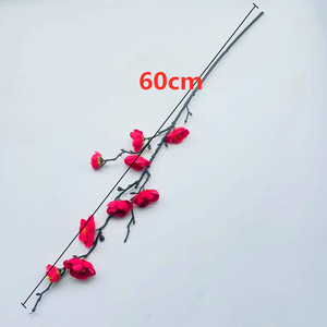 Branche de fleur de prunier artificielle Qi Xing, 60 cm, fleur en soie, décoration artisanale pour la maison - Product Image 2