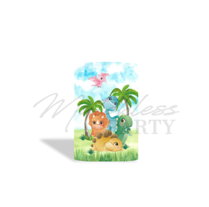 32mm Hochbelastbares Dinosaurier-Dschungel-Safari-Rundbogen-Set – Mietqualität Stoff-Kreis-Hintergrund mit 3 passenden Zylinderbezügen - Product Image 4