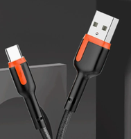 Câble de charge et de transfert de données 2-en-1 anti-casse et durable de 1 mètre avec blocs de couleur pour téléphone