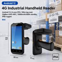 Escáner Portátil Resistente Android, 10000mAh, 4G, IP66, UHF, RFID, NFC, Código de Barras, 200m, Canal de Datos Inalámbrico para Localizador de Inventario de Almacén