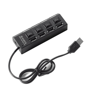 Hub <span class=keywords><strong>USB</strong></span> 2.0 ad alta velocità a 4 porte Multi Splitter con interruttori di alimentazione ON-OFF a luce LED 4 porte <span class=keywords><strong>USB</strong></span> HUB Expansion PC Desktop La - Product Image 4