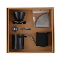 Ensemble de café et de thé à infuser à la main, écologique, noir, classique, 350 ml, en céramique, avec filtre en acier inoxydable, pour la maison, ensemble cadeau