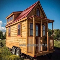 Maison préfabriquée moderne en bois, type tiny house, sur remorque, avec structure en acier, modèle 20 pieds, prix de vente