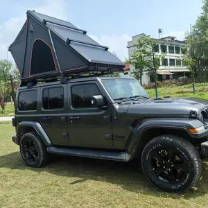 Family Camping Outdoor Hardtop Triangle Tent Car Roof Top Tent Aluminum Hard Shell Car Rooftop Tent