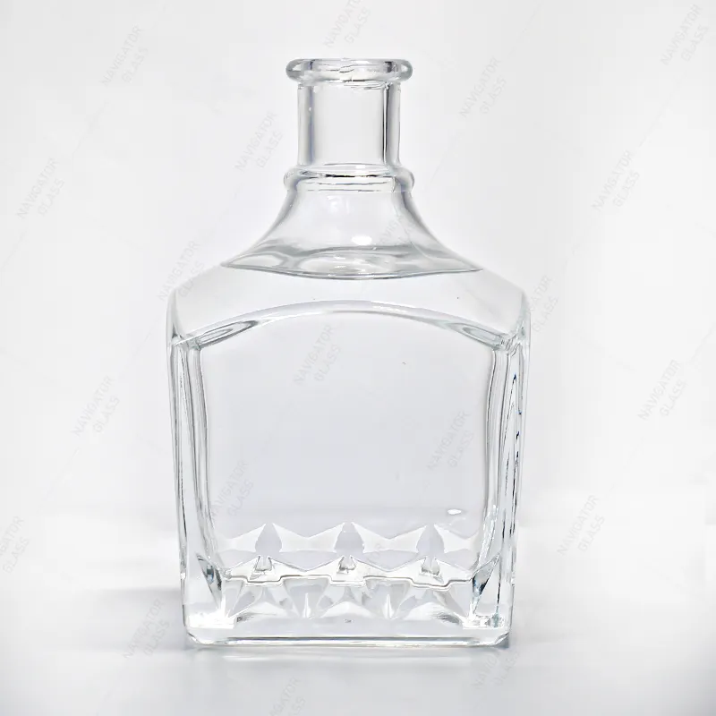 Botol kaca Super Flint, 200 Ml 375 Ml 500 Ml 750 Ml 1000 Ml persegi kualitas tinggi Vodka Tequila wiski dengan gabus kedap udara