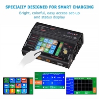 Chargeur d'équilibrage RC HT206AC/DC avec écran tactile couleur 4,3 pouces, 200W*2, 20A*2, double port, pour batteries Li-ion/LiPo/LiFe/LiHV