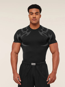 T-shirt de performance à séchage rapide pour homme avec logo personnalisé, respirant, extensible dans les 4 sens, à manches courtes pour la course et l'entraînement en salle de sport - Product Image 3
