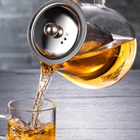 Ensemble de théière en verre avec infuseur en acier inoxydable, résistant à la chaleur, théière transparente, 3 tailles, poignée en D, pour la cuisine et la maison