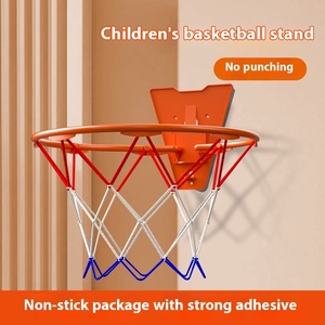 Cadre <span class=keywords><strong>de</strong></span> <span class=keywords><strong>basket</strong></span>-ball intérieur pliable silencieux pour enfants <span class=keywords><strong>petit</strong></span> <span class=keywords><strong>panier</strong></span> sans poinçon panneau <span class=keywords><strong>de</strong></span> support mural pour le tir domestique - Product Image 6