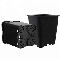 Bac de culture en plastique noir, Pot rond et carré de 2 / 3 gallons, vente en gros, pour plantes en serre et graines