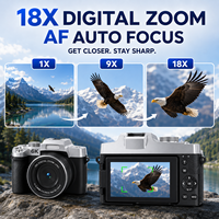 Appareil photo numérique avec capteur CMOS 84MP 6K, écran tactile rabattable de 3,0 pouces, zoom 18X, autofocus, WiFi, double caméra, capture de sourire, caméra selfie, caméra pour vlog