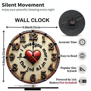 Round Wooden Wall <b>Clock</b> 25cm Smooth Surface Quiet Quartz Home Corridor Decor - Product Image 3